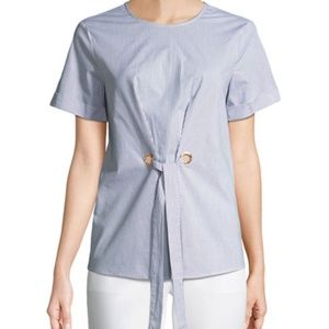 NWT MICHAEL KORS Tie-Front Short-Sleeve Blouse